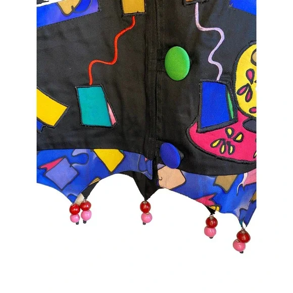 VTG SILKSCAPES Embroidered Artsy Whimsy Art To Wear Teapot Mad Hatter CUSTOM - Picture 4 of 16